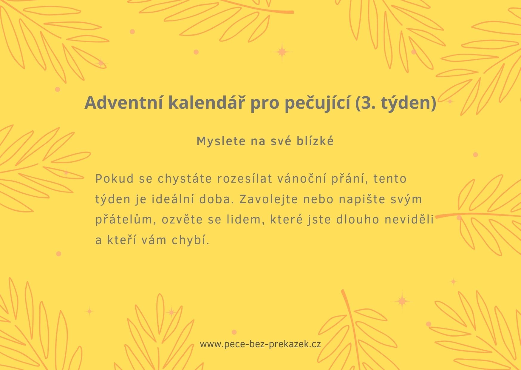 Adventní kalendář pro pečující (3. týden)